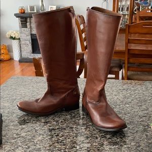FRYE BROWN LEATHER RIDING BOOTS 8.5